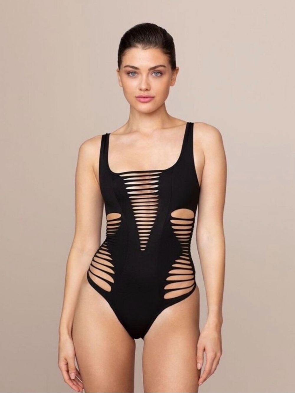 Agent Provocateur Dakotta Black Cutout One-Piece Swimsuit SZ 4
